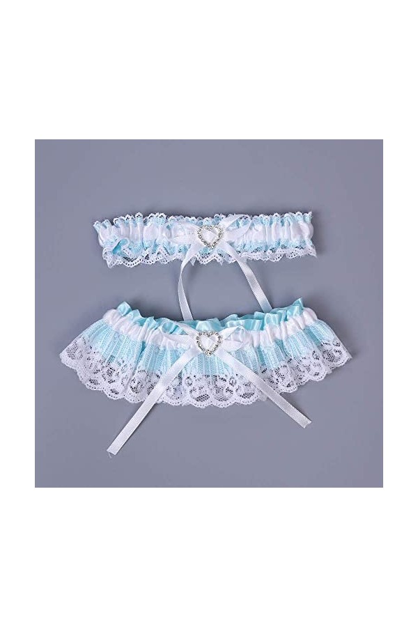 NC Jarretière de Mariage en Dentelle Florale, Accessoires de Robe de mariée, Anneau de Jambe Sexy jarretière-Bleu B, jarretiè
