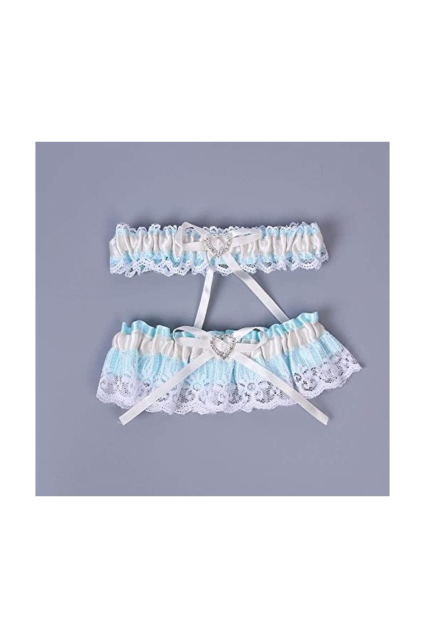 NC Jarretière de Mariage en Dentelle Florale, Accessoires de Robe de mariée, Anneau de Jambe Sexy jarretière-Bleu B, jarretiè