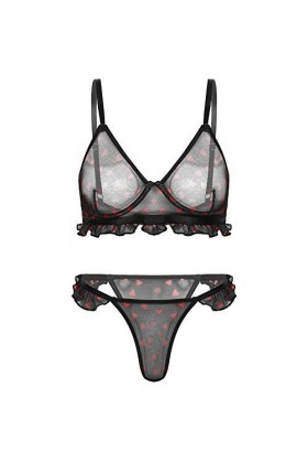 KSDFIUHAG Sexe Et Sensualité Lingerie Ensemble De Lingerie Exotique Motif Coeur Sexy pour Femmes