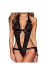 UDRJU Érotisme Sexe Et Sensualité Femmes Lingerie Sexy Soutien-Gorge String Ensemble Lingerie Sexy Body-Black_S