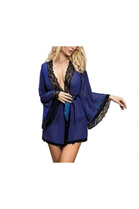 Lingerie Sexy, Pyjama, Pyjama de Dentelle, Tissu d sous-vêtements surdimensionnés, Pyjamas Transparents Sexy à lanières, Chem