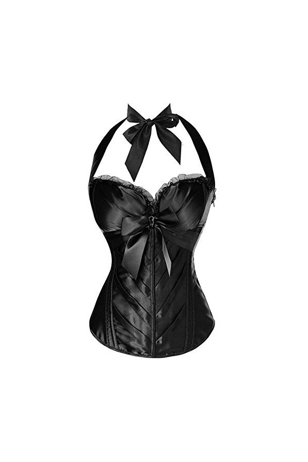 Lingerie Sexy Femme Déguisements Adultes Élégant Halter Floral Print Corset Corset Body Lingerie Party Clothing-Vert_XL