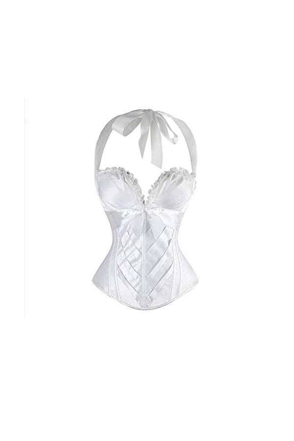 Lingerie Sexy Femme Déguisements Adultes Élégant Halter Floral Print Corset Corset Body Lingerie Party Clothing-Vert_XL