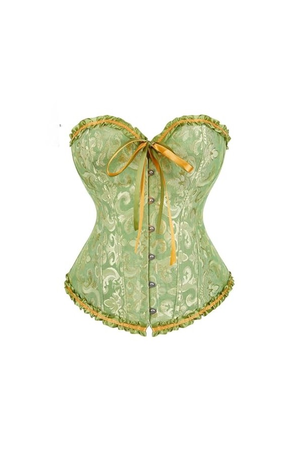 Niiyyjj Body Shapewear Lingerie Sexy Grande Taille Corset Plissé Dentelle Bordée Corsets Et Bustiers, Gn, 3X-Large