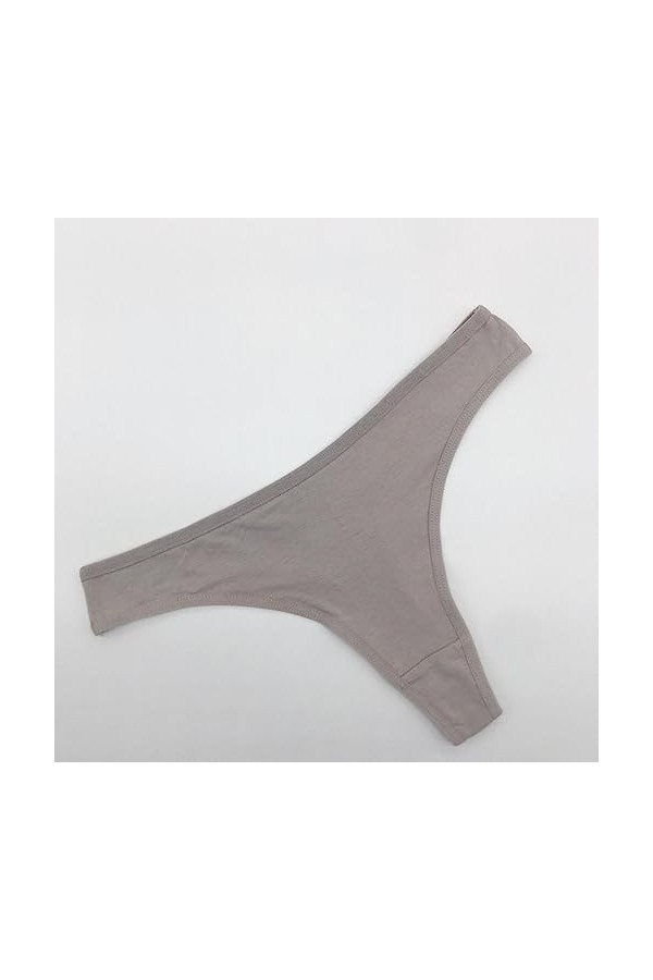 EshAls Lot de 10 sous-vêtements pour femme en coton doux grande taille M-XXL G-string respirant confortable lingerie grise, M