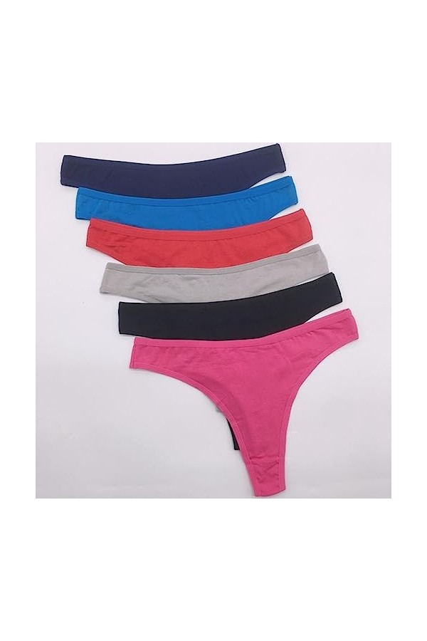 EshAls Lot de 10 sous-vêtements pour femme en coton doux grande taille M-XXL G-string respirant confortable lingerie grise, M