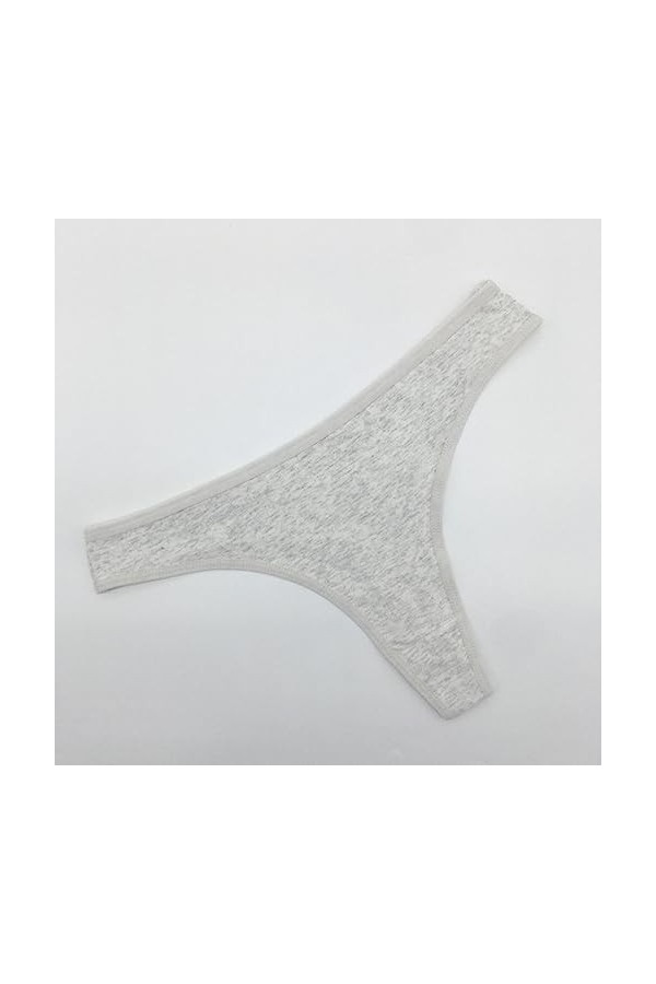 EshAls Lot de 10 sous-vêtements pour femme en coton doux grande taille M-XXL G-string respirant confortable lingerie grise, M