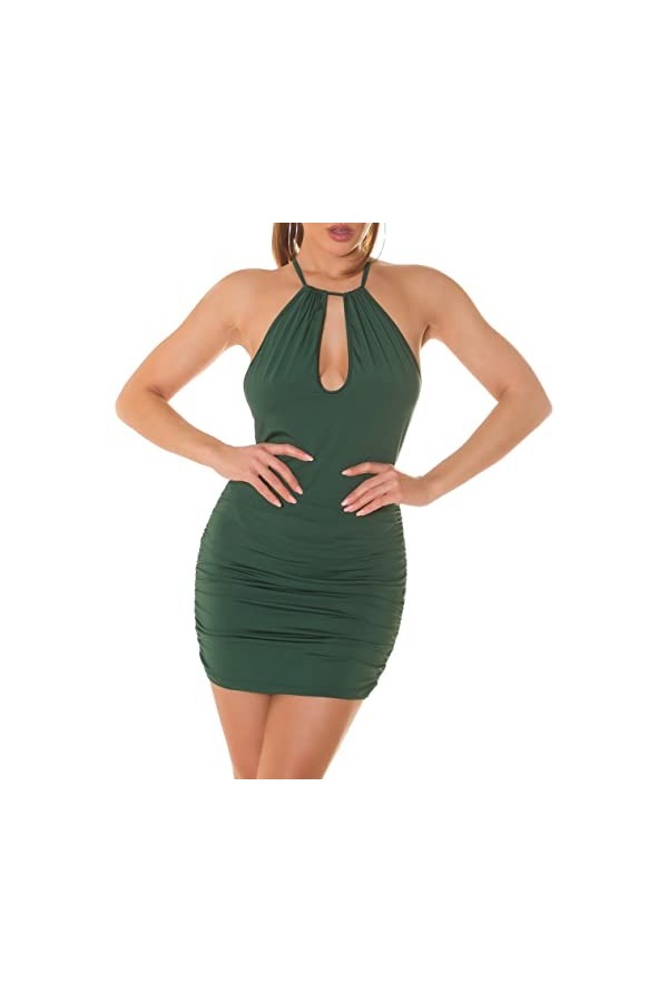 Koucla Mini robe dos nu avec décolleté et fronces, rouge, Taille unique