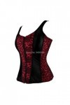 Flower Lace Up Corsets pour Femmes Zipper Bandoulière Bustier Corset Overbust Sexy Lingerie Style Brocart Rouge Violet