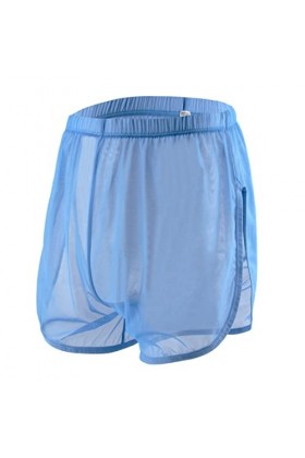 Boxer sexy en maille transparente pour homme - Stretch et respirant - Doux et ample, Lot de 1 - Bleu 8382 , L