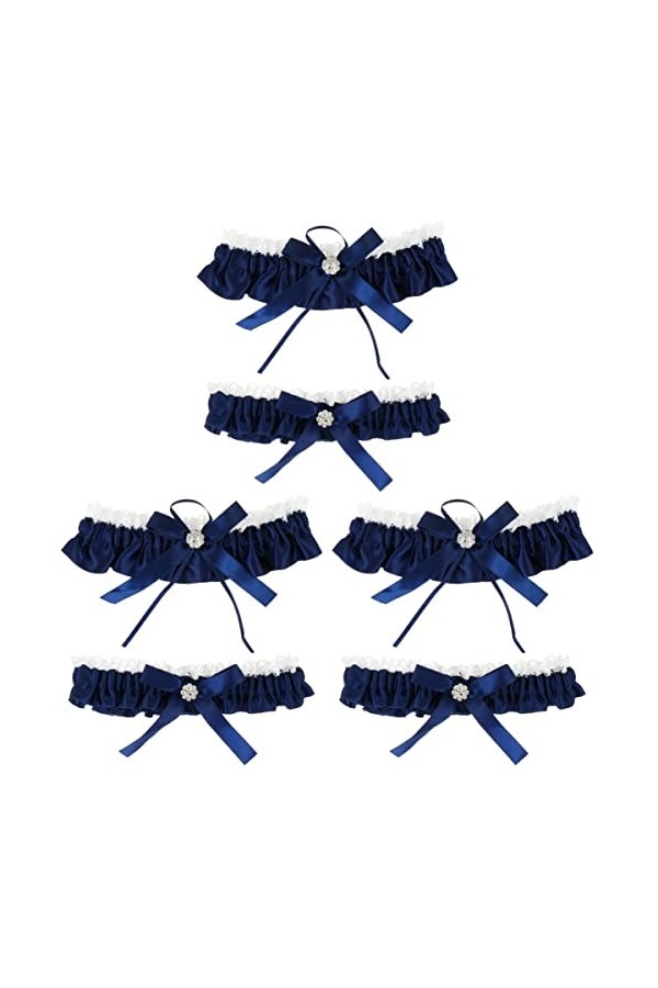 GALPADA 3 Paires Strass Boucle Taille Bleu Décor Créatif Bal Et Cuisse Garniture Ceinture Cadeau Une Fleur Extensible pour Cr