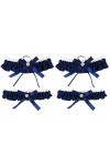 GALPADA 3 Paires Strass Boucle Taille Bleu Décor Créatif Bal Et Cuisse Garniture Ceinture Cadeau Une Fleur Extensible pour Cr