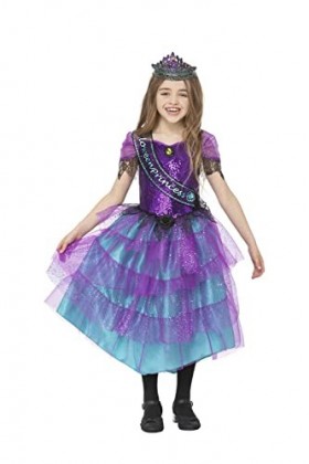 Smiffys 56417M Costume de bal de fin dannée, pour fille, violet et bleu, taille M 7-9 ans