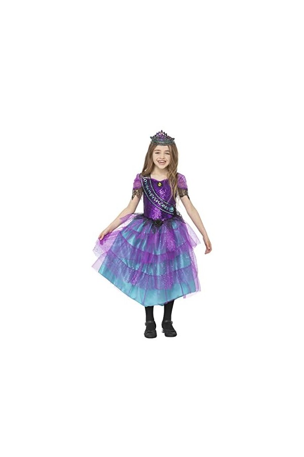 Smiffys 56417M Costume de bal de fin dannée, pour fille, violet et bleu, taille M 7-9 ans