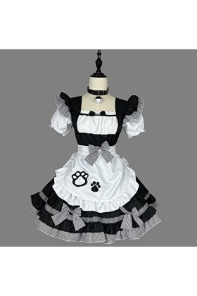 maxToonrain Costume de soubrette pour femme, costume danime de Pâques, cosplay, chat français, costume de soubrette pour fem