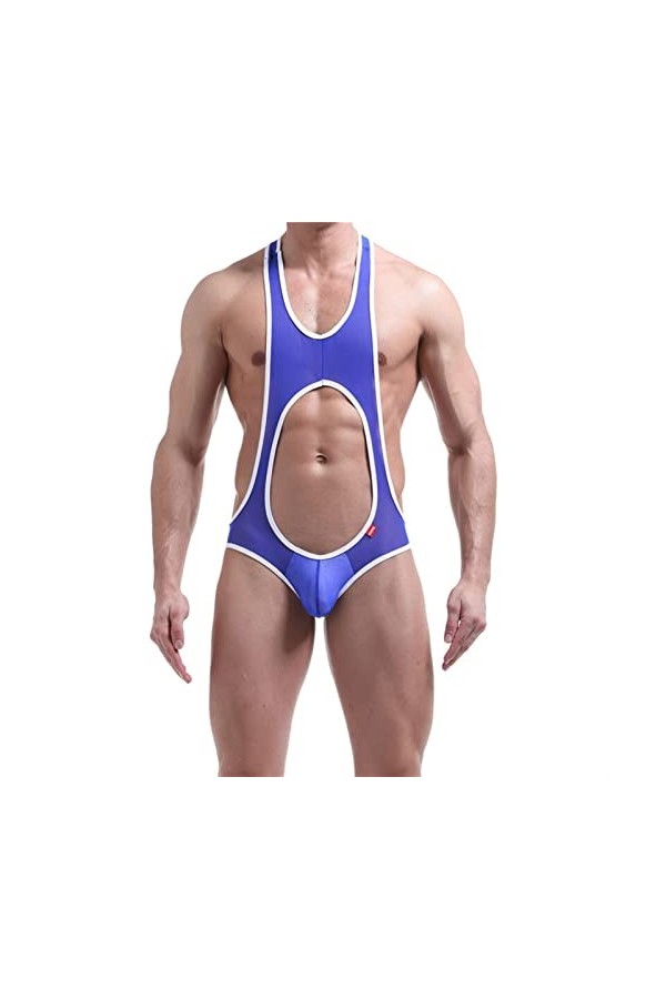 GSFLYSH Hommes Wrestling Singulet, sous-chemises Jock Strap Scole Sexy Mesh Transparente Sous-vêtements Seaux Singulet BodySu