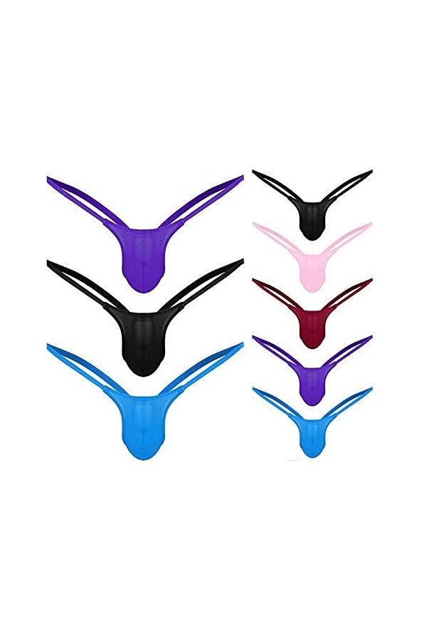 Hommes Sexy Thongs Bikini Hommes sous-vêtements Men T-Traquier String G String String Homme Menu de Hauteur Mme Sexy U Pouche