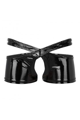 YINGJUN Hommes Lingerie Culotte Soft Soft Shiny Boxers Low-Rise sous-vêtements Vêtements Exotiques Color : Black, Size : M 