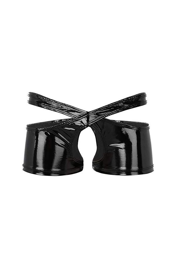 YINGJUN Hommes Lingerie Culotte Soft Soft Shiny Boxers Low-Rise sous-vêtements Vêtements Exotiques Color : Black, Size : M 