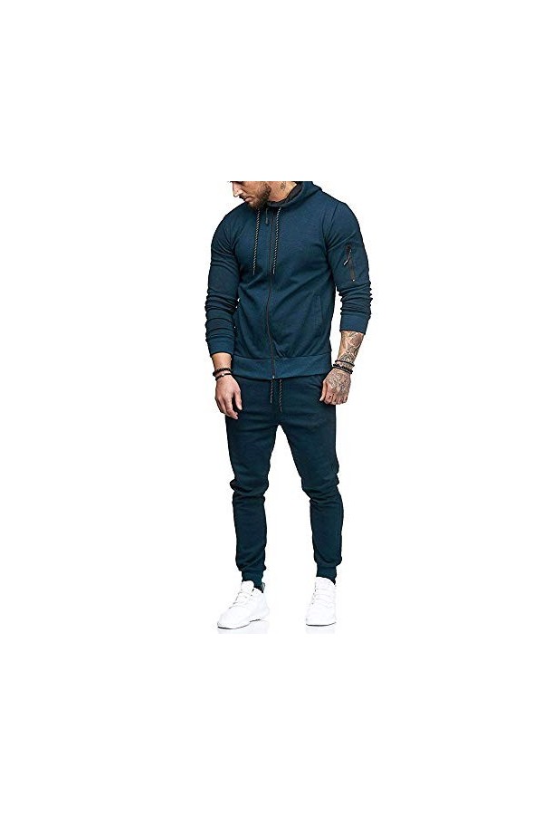 Zannycn Veste de cyclisme à capuche pour homme - Avec fermeture éclair - Veste de moto pour homme - Veste à capuche unie - Av