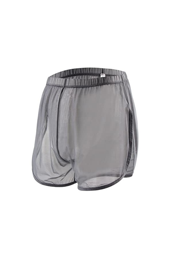 Boxer sexy en maille transparente pour homme - Stretch et respirant - Doux et ample, Lot de 1 - Gris 8382 , XXXL