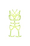 BODYCAGE Harnais de corps femme soutien-gorge Cage à lingerie ensemble Gothique Festival Rave Punk Jarretière ceinture Faire 