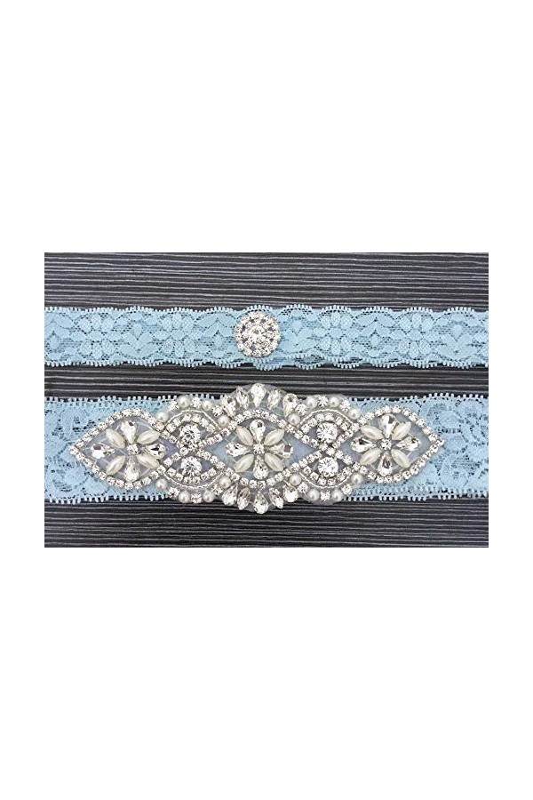 NC Jarretière de Mariage en Dentelle Florale, Accessoires de mariée en Dentelle Strass jarretière-White_One Size, jarretière 