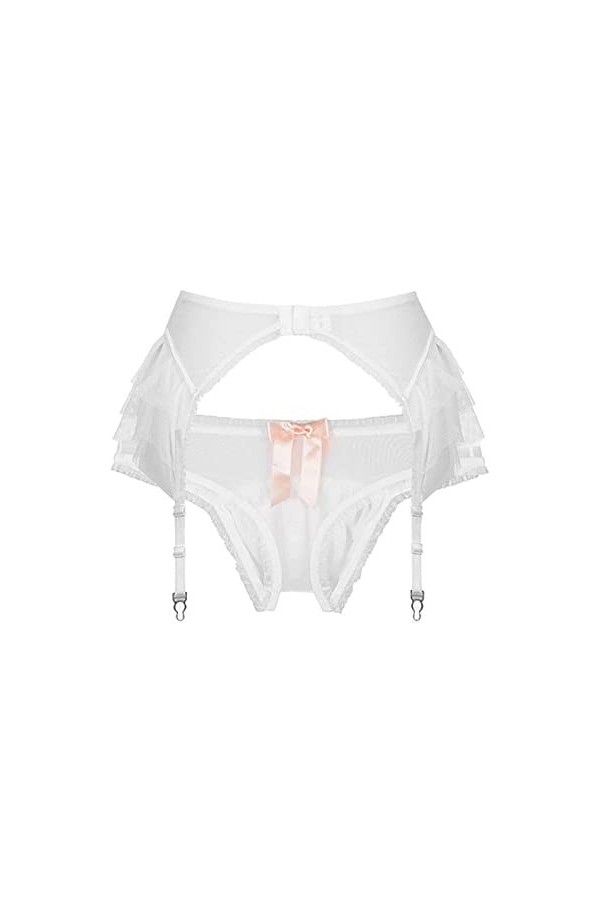 JYLJLL Culottes Sexy Ensemble De Jarretelles Dentelle Anti Dérapant Sexy Long Tube Bretelles Bas F