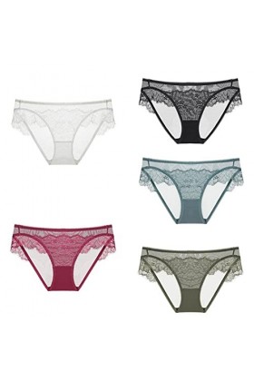 JYLJLL Culottes Ultra Fines Mesdames Sexy Dentelle Transparente Grande Taille Basse Br