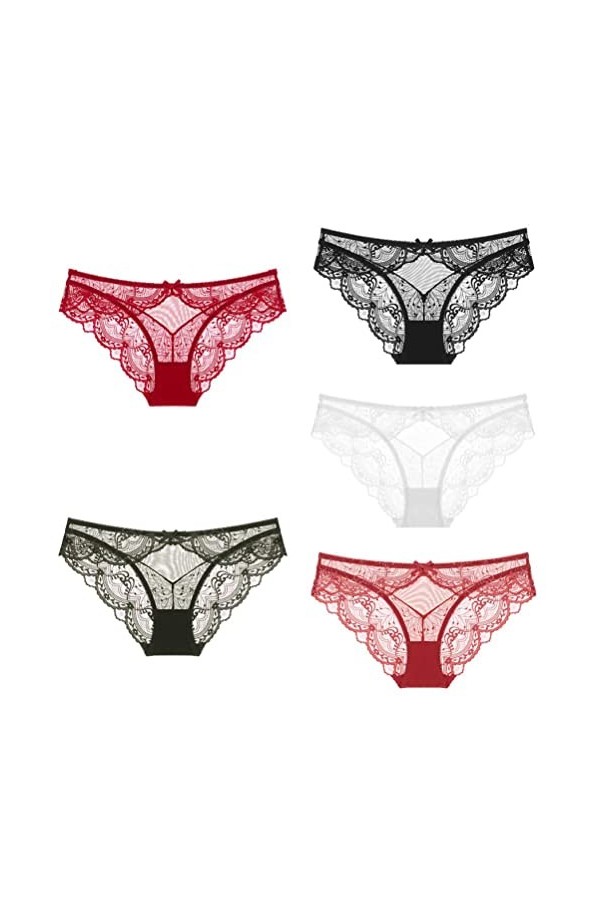 JYLJLL Culottes De en ​Dentelle Ultra Mince Mesh Respirant Taille Basse Sexy Tentation F