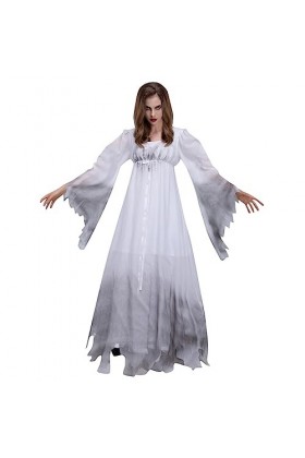 Costume de mariée dHalloween pour femmes – Robe de jeu de rôle effrayante pour femmes – Costumes de costumade sexy blanc, t