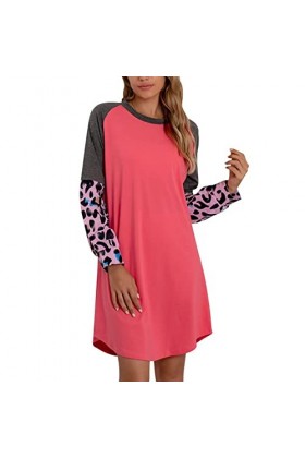 Naroote Robe Coupe Ample, Robe Courte imprimé Léopard élégante pour Faire du Shopping pour Dame M 