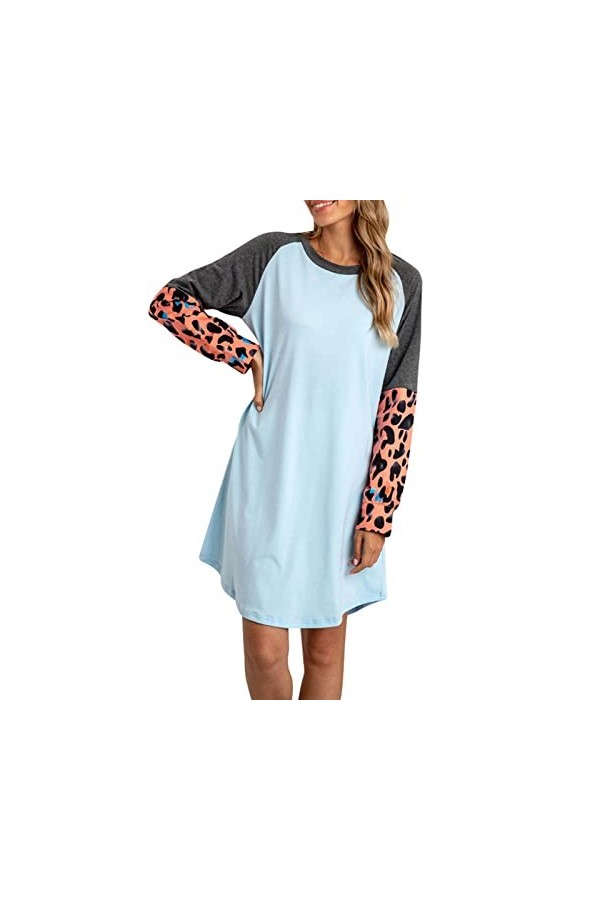 Naroote Robe Coupe Ample, Robe Courte imprimé Léopard élégante pour Faire du Shopping pour Dame M 