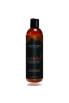 Intimate Earth Sensual Massage Oil, 4 fl.oz 120 mL , Cocoa Bean and Gogi Berry by Intimate Earth
