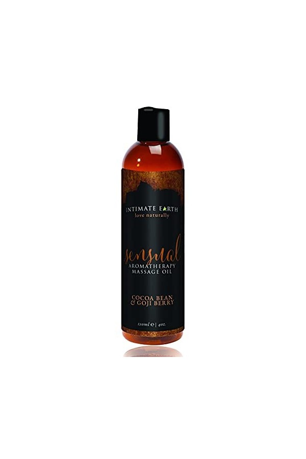 Intimate Earth Sensual Massage Oil, 4 fl.oz 120 mL , Cocoa Bean and Gogi Berry by Intimate Earth