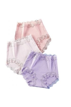 ADAMKI Culottes for Femmes Confort Coton Culotte Extensible à Couverture complète Dentelle Respirante sous-vêtement Ultra Dou