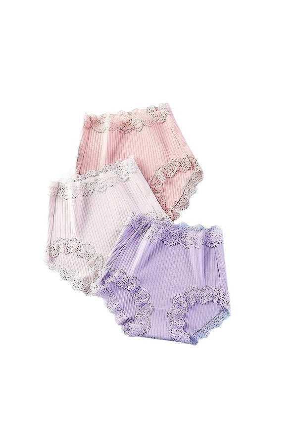 ADAMKI Culottes for Femmes Confort Coton Culotte Extensible à Couverture complète Dentelle Respirante sous-vêtement Ultra Dou