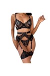 HELLORSOON Lingerie Fleurie Mesdames Sexy Dentelle Couture Sexy discothèque Lingerie Jambe Anneau Ensemble Lingerie Sexy Roug