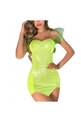 HELLORSOON Femme Sexy Lingerie en Cuir Dos NuSensuel Doux Noir Ensemble Nuisette et String Teddy Ouvertures provocantes Combi