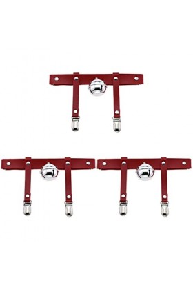 VLIZO 3pcs Heart Leather Girl for Garter Accessories Suspender Costume Harness Women Supplies Bar Garters Band Gothic Free Co