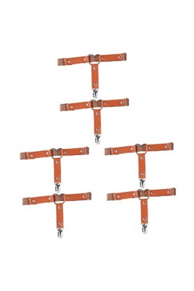 CLISPEED 6 Pièces Porte-Jarretelles Jambe Coeur Ceinture pour Femme Jarretière Coeur en Cuir Cage Ceinture Femmes Porte-Jarre