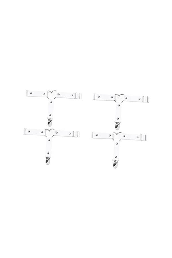 CLISPEED 6 Pièces Porte-Jarretelles Jambe Coeur Ceinture pour Femme Jarretière Coeur en Cuir Cage Ceinture Femmes Porte-Jarre