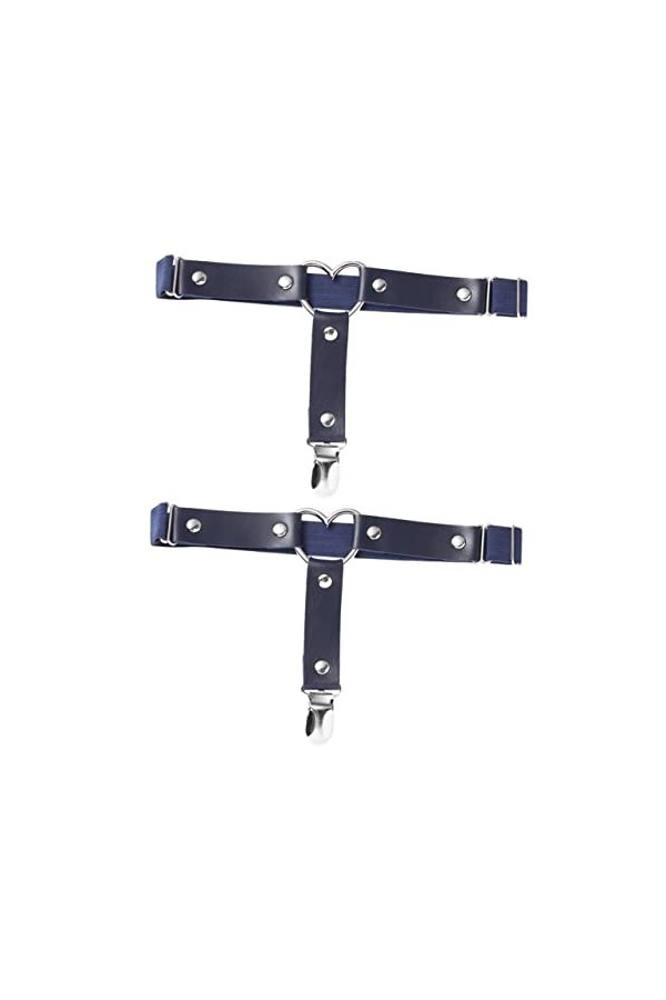 CLISPEED 6 Pièces Porte-Jarretelles Jambe Coeur Ceinture pour Femme Jarretière Coeur en Cuir Cage Ceinture Femmes Porte-Jarre
