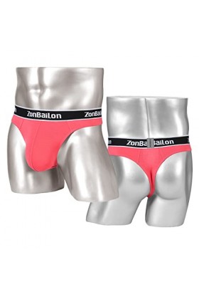 ZUOLAIYIN String sexy en bambou pour homme avec dos en T pour homme - Grande poche - Bleu rouge gris vert - M L XL XXL, Rouge