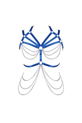 JMMHSS Soutien-Gorge et Porte-Jarretelles Grande Taille avec chaîne pour Femmes, Accessoires de Danse Punk Goth Club Rave Ro