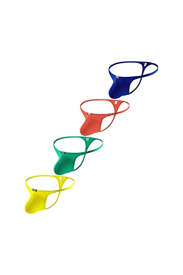 iKingsky Grand sac pour homme - String ultra élastique - Sous-vêtement sexy - Pour homme, Lot de 4, XL