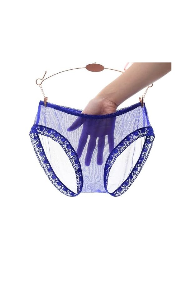 PIANAI Culotte Sexy en Maille Transparente pour Femme sans Couture Respirante Sexy Taille Basse Lot de 2 ,Violet,L
