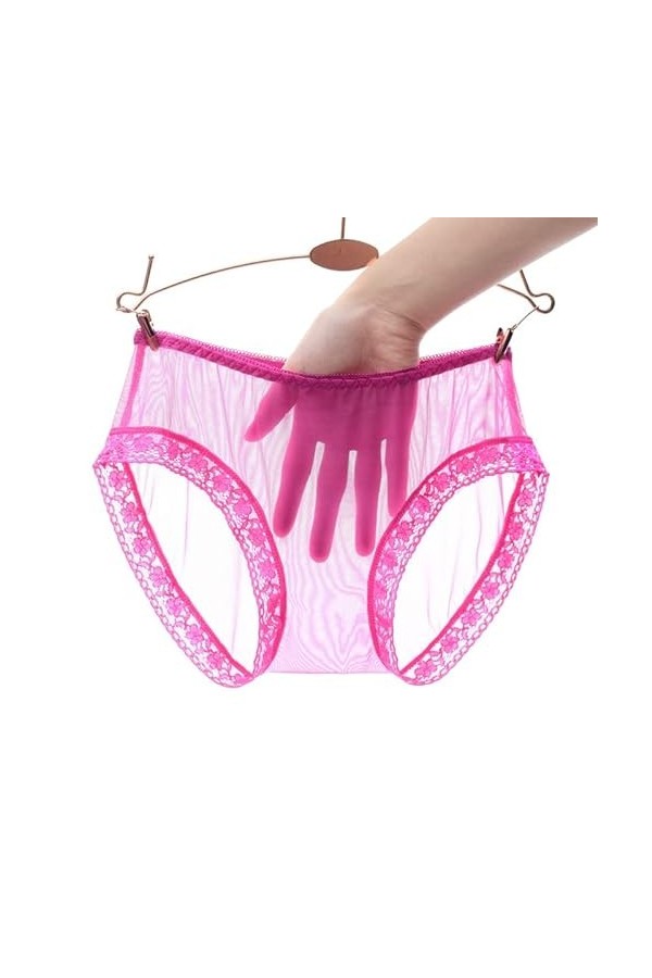 PIANAI Culotte Sexy en Maille Transparente pour Femme sans Couture Respirante Sexy Taille Basse Lot de 2 ,Violet,L