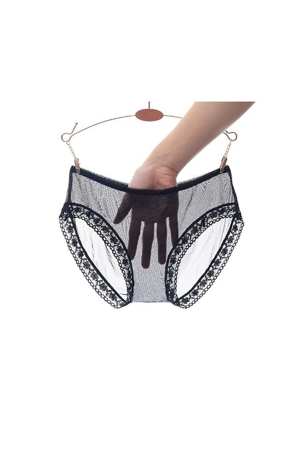 PIANAI Culotte Sexy en Maille Transparente pour Femme sans Couture Respirante Sexy Taille Basse Lot de 2 ,Violet,L