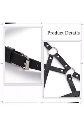 Chaîne de taille punk en cuir noir pour le ventre, la cuisse, les jambes, les jarretelles solides et robustes pour femme